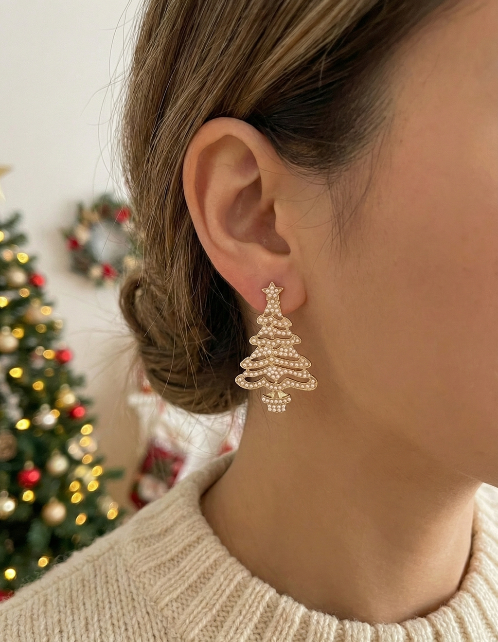 Pearled Evergreen Earrings