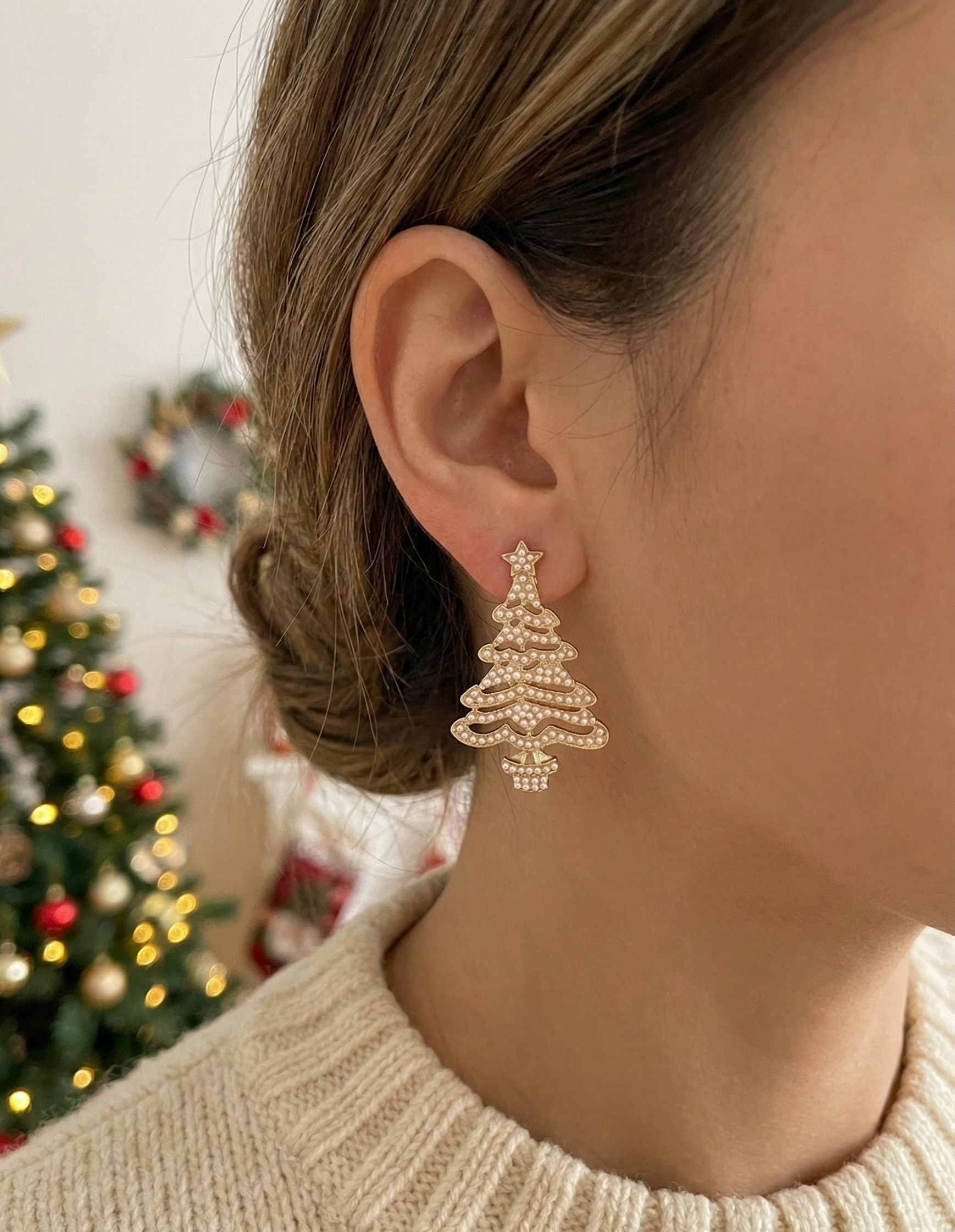 Pearled Evergreen Earrings