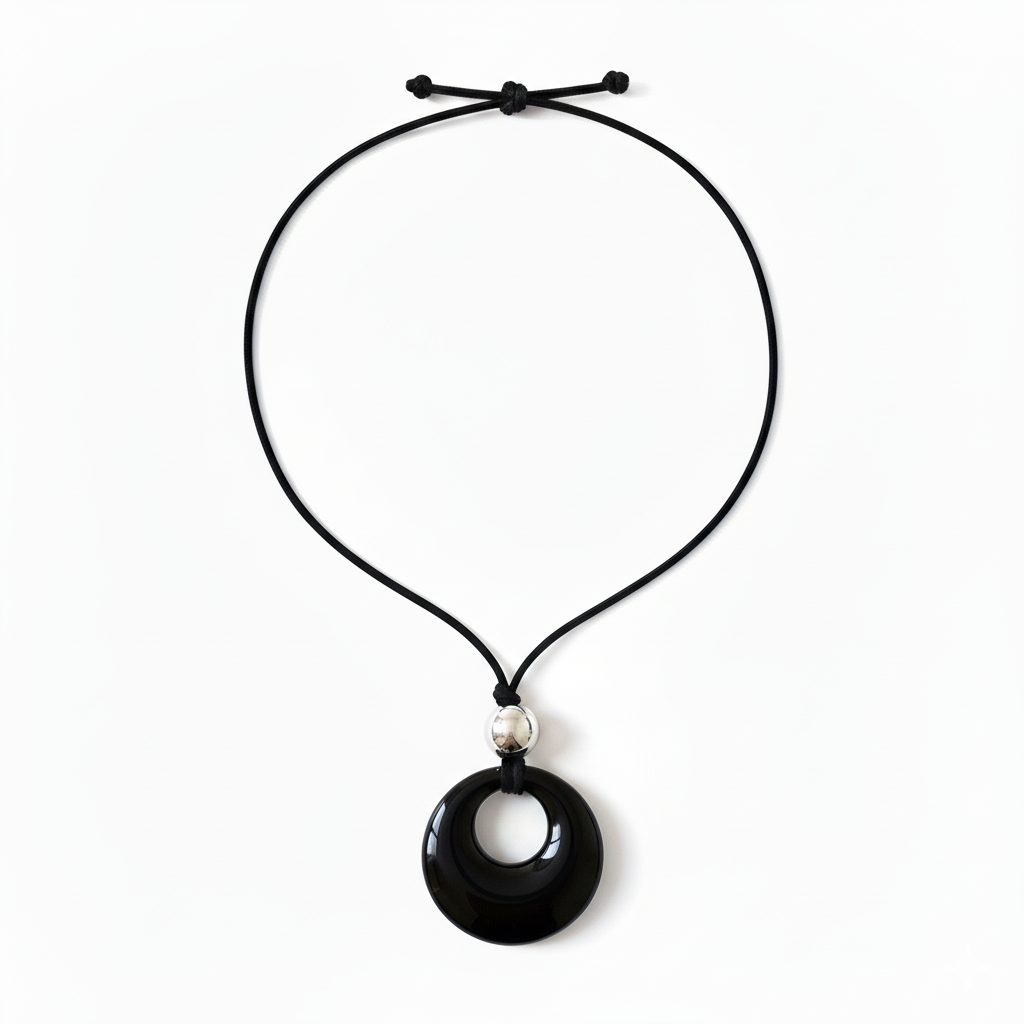 Minimalist Black Ring Pendant