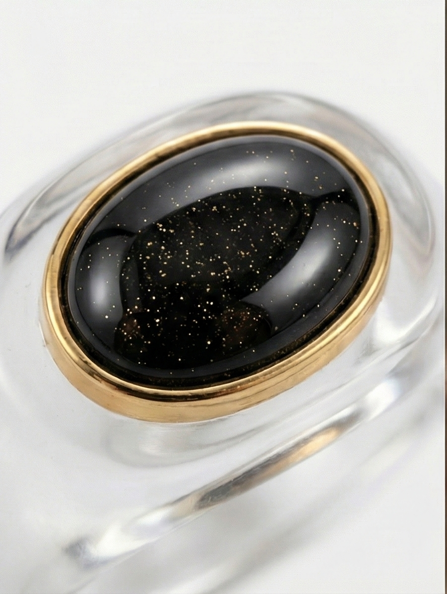 Midnight Frost Resin Ring