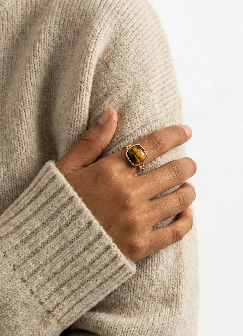 Honey Ember Chain Ring