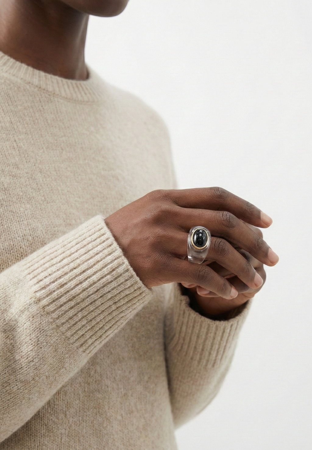 Midnight Frost Resin Ring