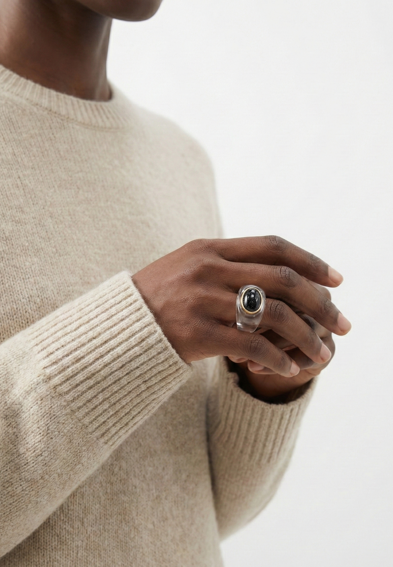 Midnight Frost Resin Ring