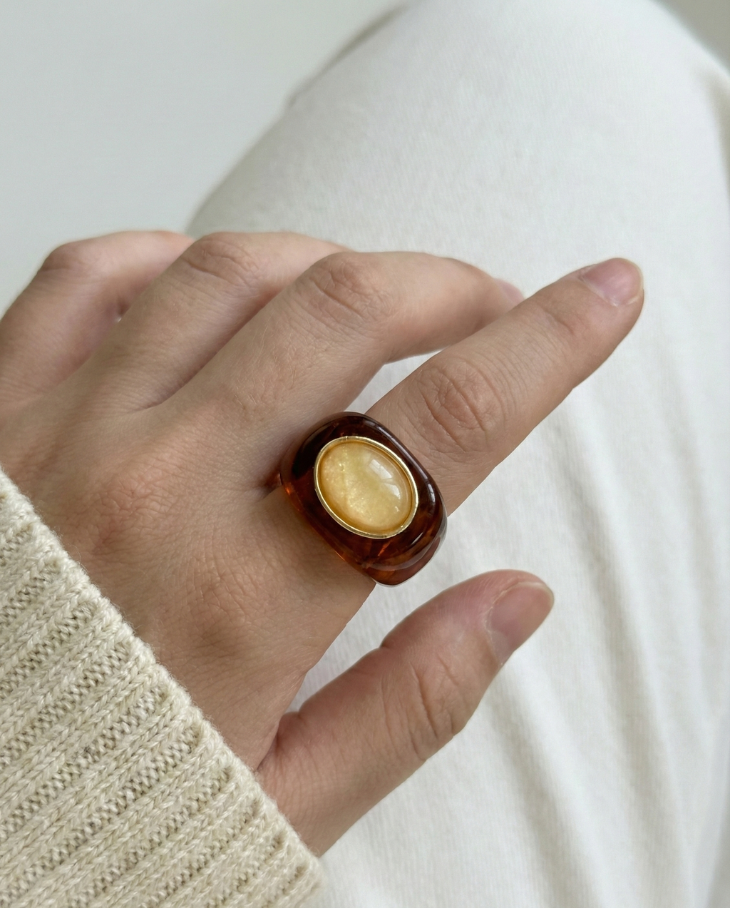 Honey Sheen Resin Ring