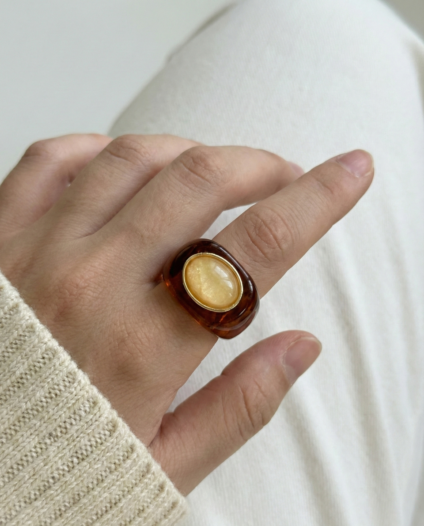Honey Sheen Resin Ring