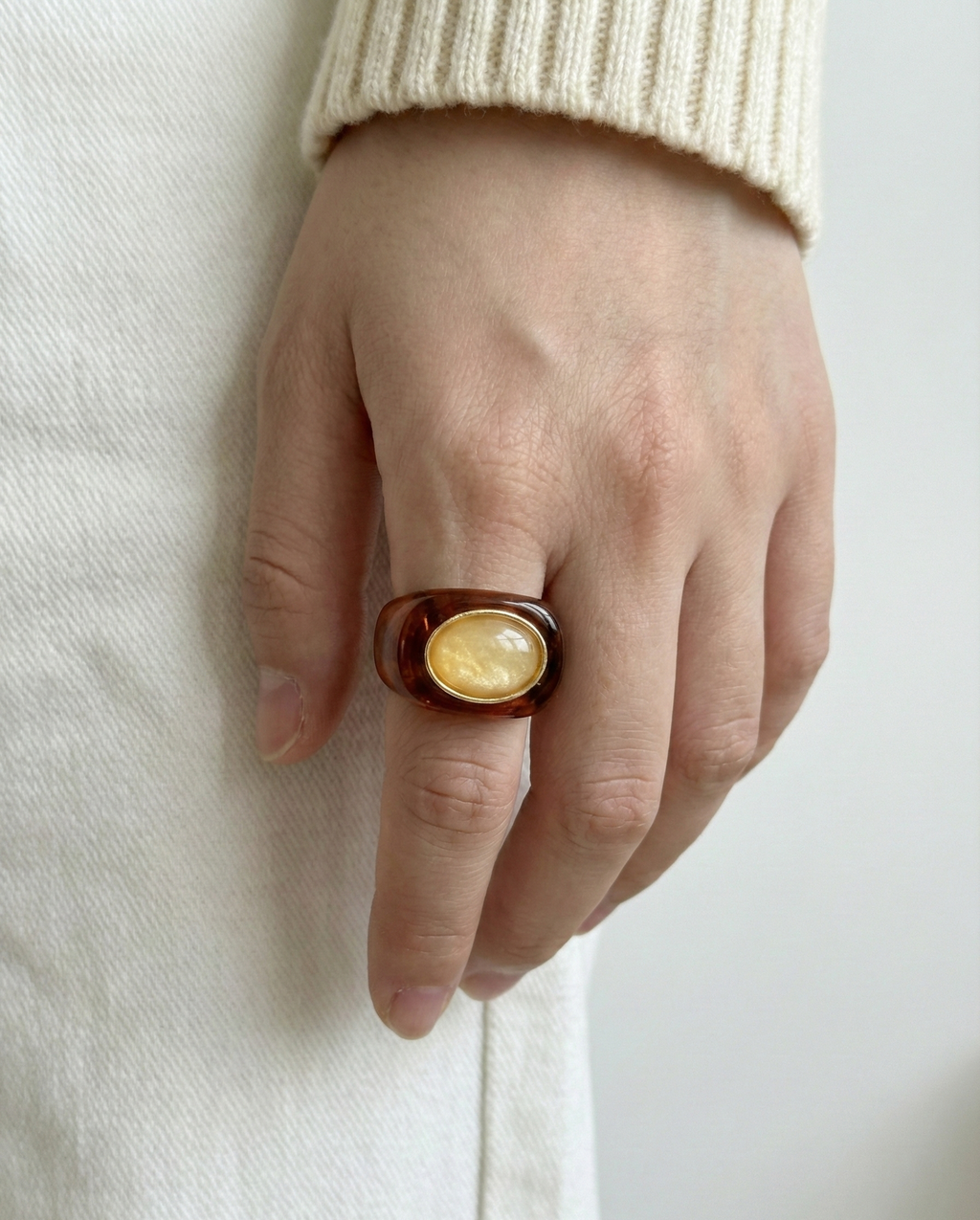 Honey Sheen Resin Ring