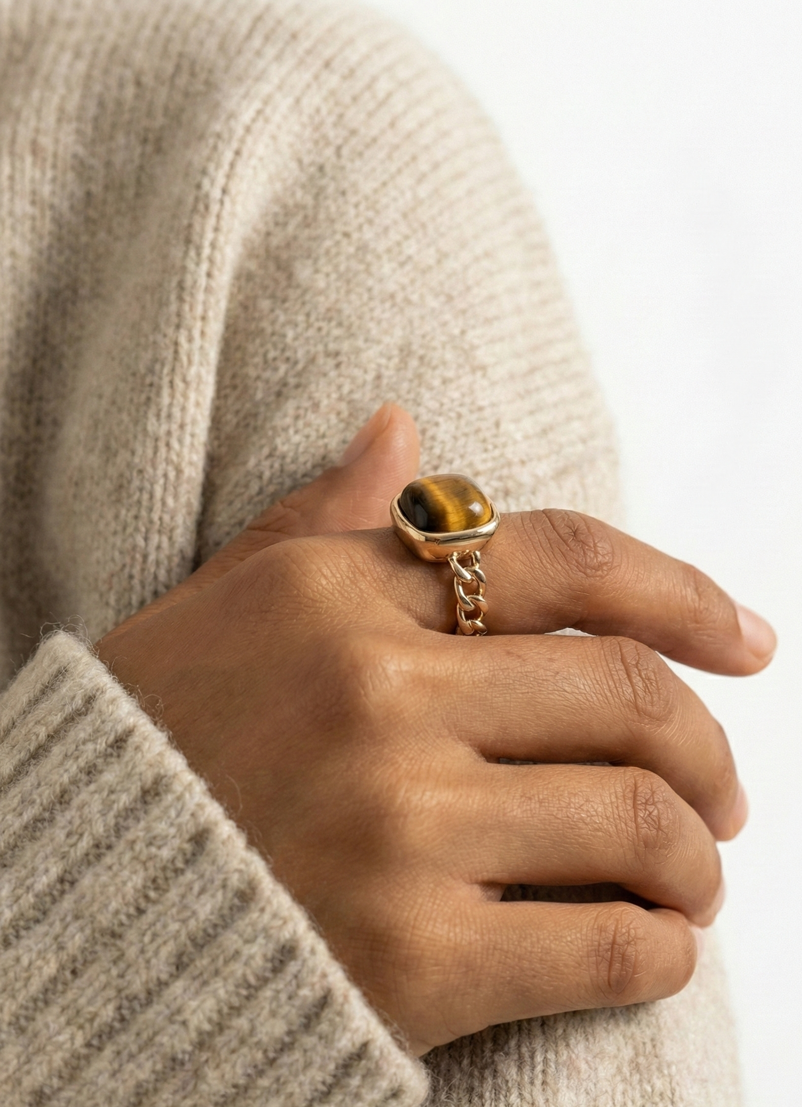 Honey Ember Chain Ring