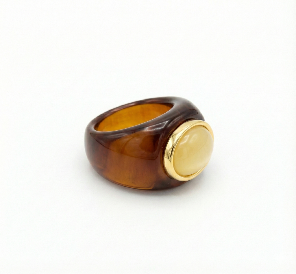 Honey Sheen Resin Ring