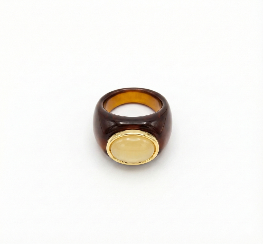 Honey Sheen Resin Ring