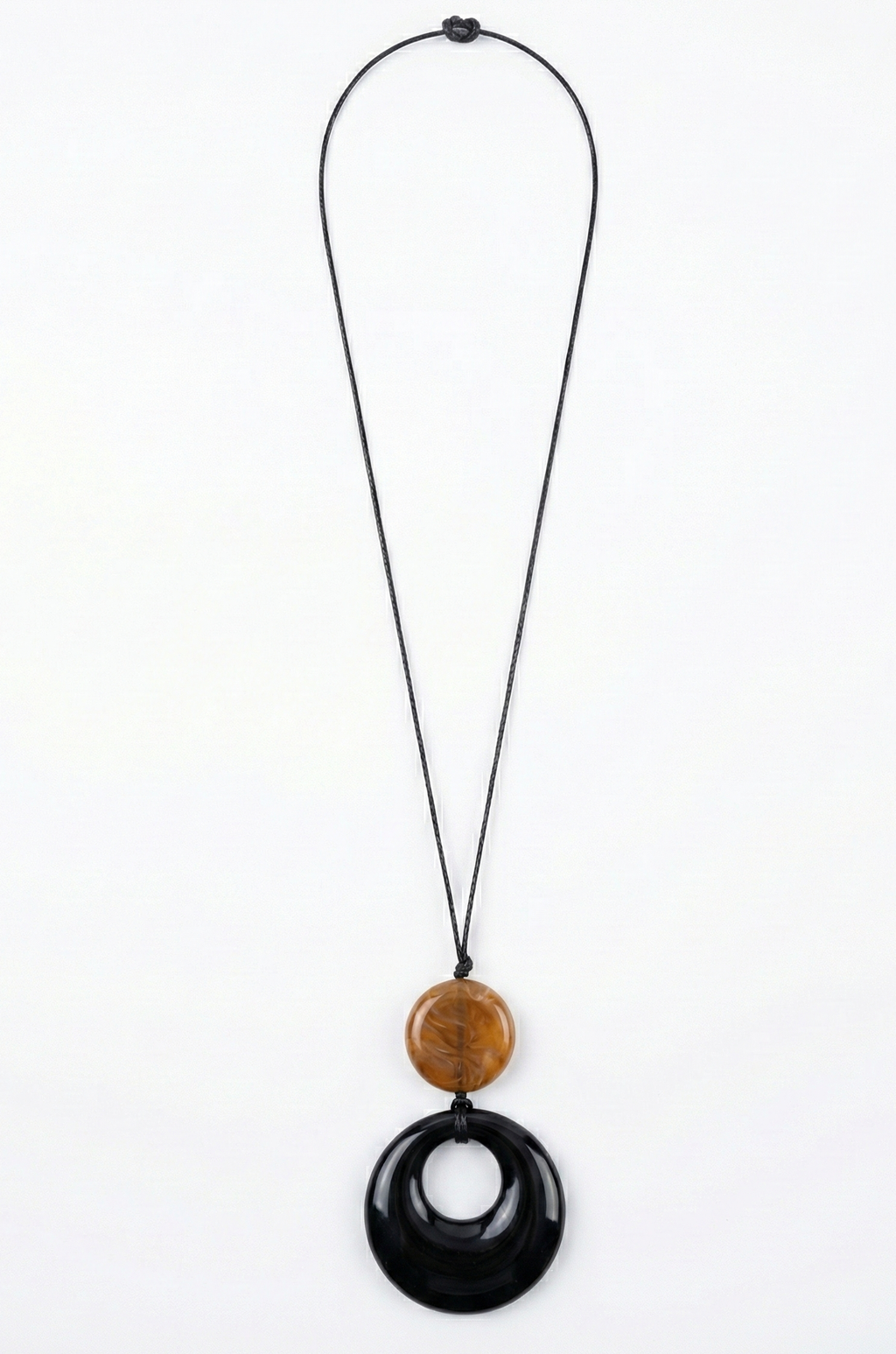 Sculpted Duality Necklace — Caramel & Noir