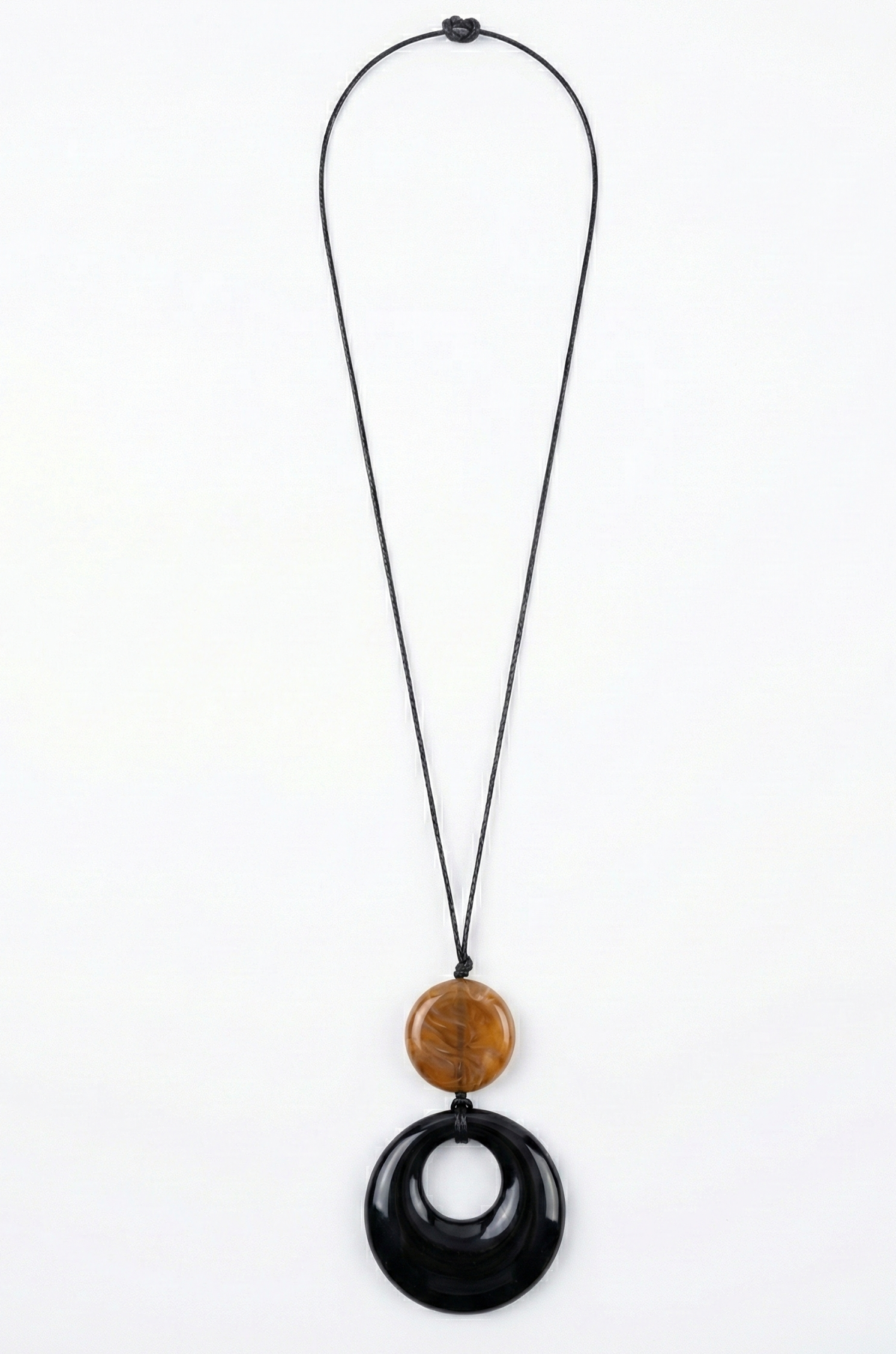 Sculpted Duality Necklace — Caramel & Noir
