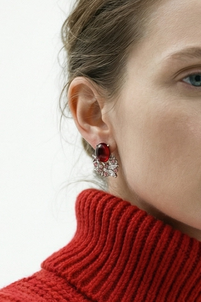Crimson Bloom Earrings